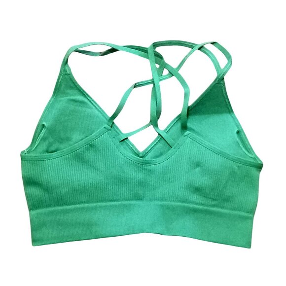 Aerie Seamless Strappy Padded Bralette in green, size medium, NWT - Picture 3 of 10